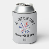 独立記念日パーソナライズされた名 缶クーラー (缶裏面)