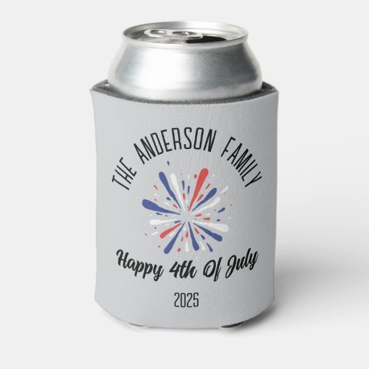 独立記念日パーソナライズされた名 缶クーラー (缶裏面)