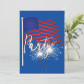 独立記念日パーティーの花火 招待状 (スタンド正面)