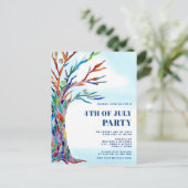 独立記念日パーティー招待状ポストカード インビテーションポストカード (スタンド正面)