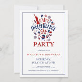 独立記念日パーティー招待状 招待状 (正面)