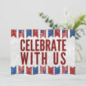 独立記念日パーティー7月4日グリッター招待状 招待状 (スタンド正面)