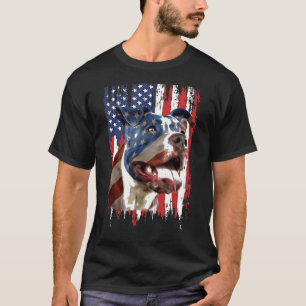 独立記念日ピットブルアメリカンフラッグシャツ Tシャツ