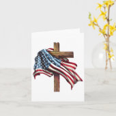 独立記念日フラッグクロスプリント カード (黄色い花)