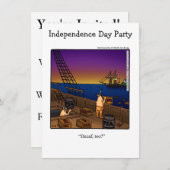 独立記念日ユーモアパーティー招待状 招待状 (正面/裏面)