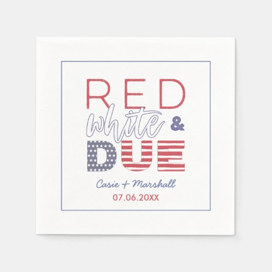 独立記念日レッドホワイトデューバーベビーシャワー スタンダードカクテルナプキン (正面)