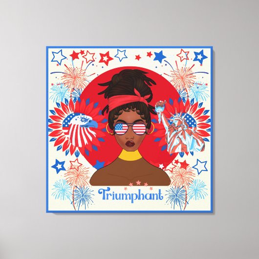 独立記念日ヴィンテージ拡張キャンバス印刷 キャンバスプリント (正面)