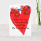 独立記念日恋しく思のYouカード赤いハート カード (正面)