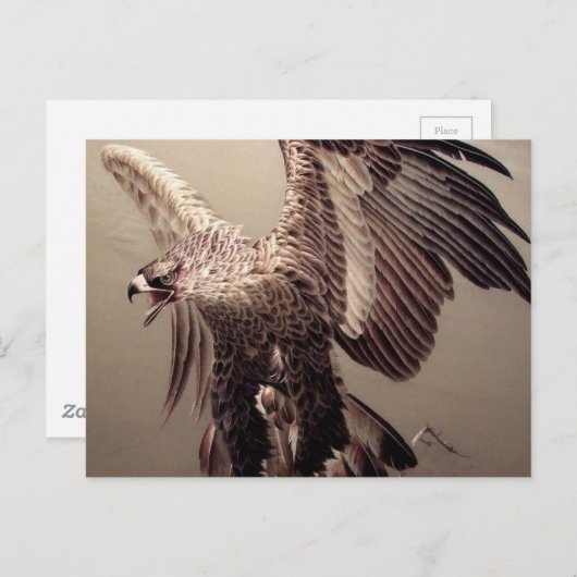 独立記念日愛国刺繍イーグル ポストカード (正面/裏面)