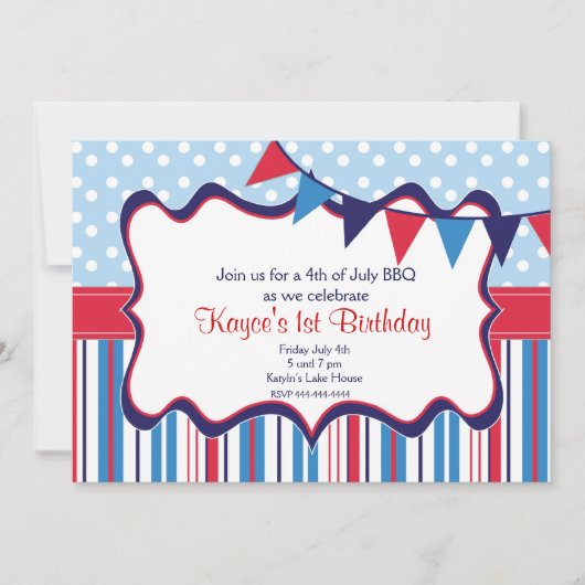 独立記念日招待状 招待状 (正面)