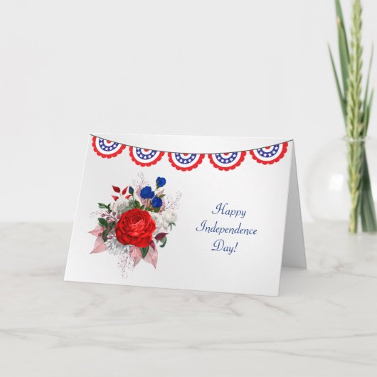 独立記念日赤白青愛国的フローラ シーズンカード (正面)
