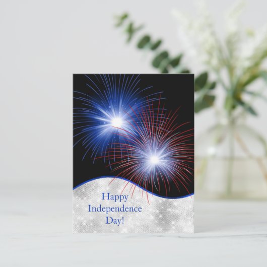 独立記念日赤白青花火 シーズンポストカード (スタンド正面)