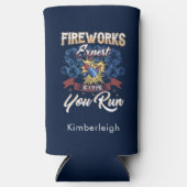 独立記念日走花火もし専門走者 スリム缶クーラー (正面)