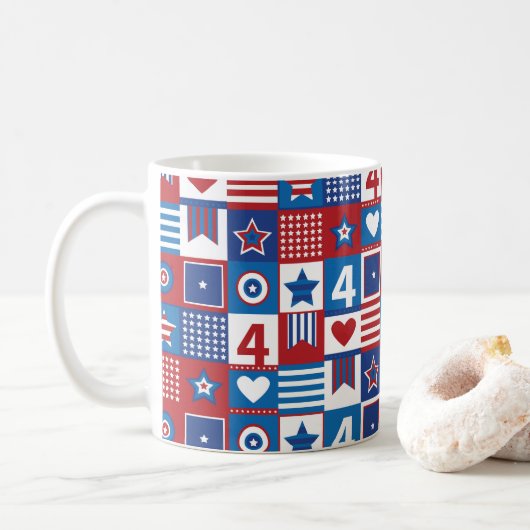 独立記念日2023年7月4日統一された州 コーヒーマグカップ (ドーナツ)