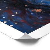 独立記念日7月の女性花火アールデコ ポスター (角)