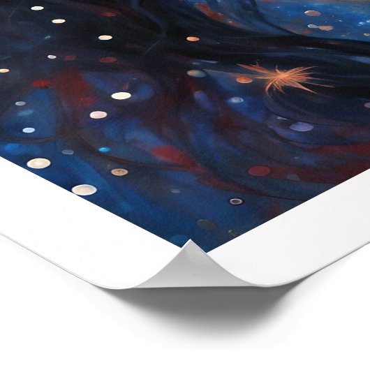 独立記念日7月の女性花火アールデコ ポスター (角)