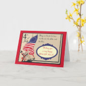 独立記念日7月第4幸せ、ヴィンテージの カード (黄色い花)