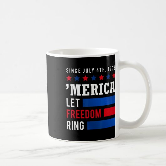 独立記念日7月4日アメリカ国旗が解放 コーヒーマグカップ (右)