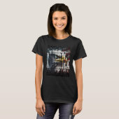 独立記念日7月4日アメリカ国旗のパター Tシャツ (正面フル)