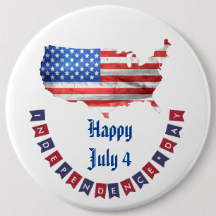 独立記念日7月4日アメリカ国旗USA Country 缶バッジ