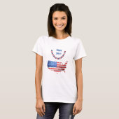 独立記念日7月4日アメリカ国旗USA Country Tシャツ (正面フル)