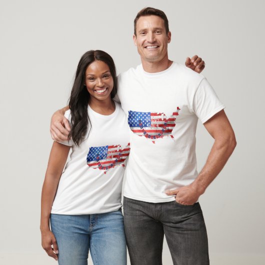 独立記念日7月4日アメリカ国旗USA Country Tシャツ (ユニセックス)