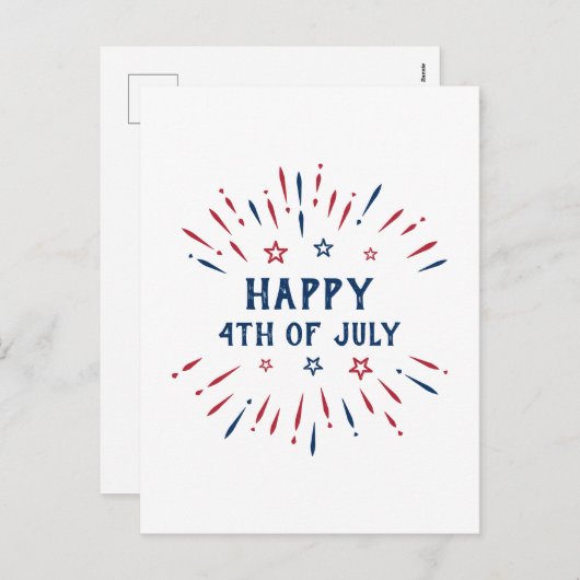 独立記念日7月4日アメリカ愛国者 シーズンポストカード (正面/裏面)
