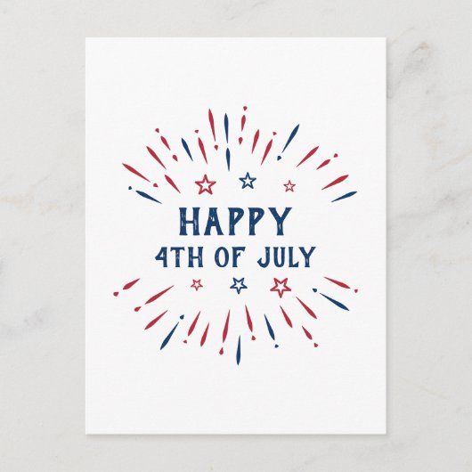 独立記念日7月4日アメリカ愛国者 シーズンポストカード (正面)