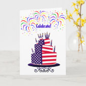 独立記念日7月4日カード カード (黄色い花)