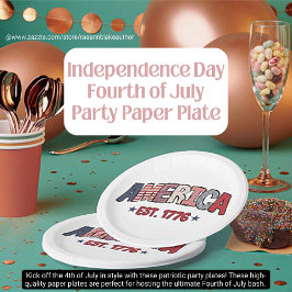 独立記念日7月4日パーティー紙プレート ペーパープレート