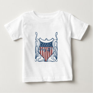 独立記念日7月4日ヴィンテージシールド（星付） ベビーTシャツ