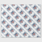 独立記念日7月4日ヴィンテージシールド（星付） ラッピングペーパー (フラット)