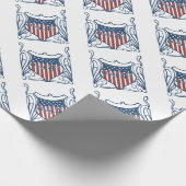 独立記念日7月4日ヴィンテージシールド（星付） ラッピングペーパー (角)