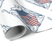 独立記念日7月4日ヴィンテージシールド（星付） ラッピングペーパー (ロールコーナー)