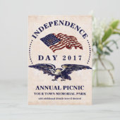 独立記念日7月4日ヴィンテージバーベキューパーティー 招待状 (スタンド正面)