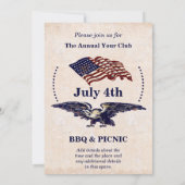独立記念日7月4日ヴィンテージバーベキューパーティー 招待状 (裏面)