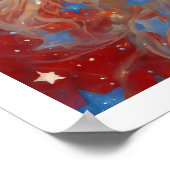 独立記念日7月4日女性花火アールデコ ポスター (角)