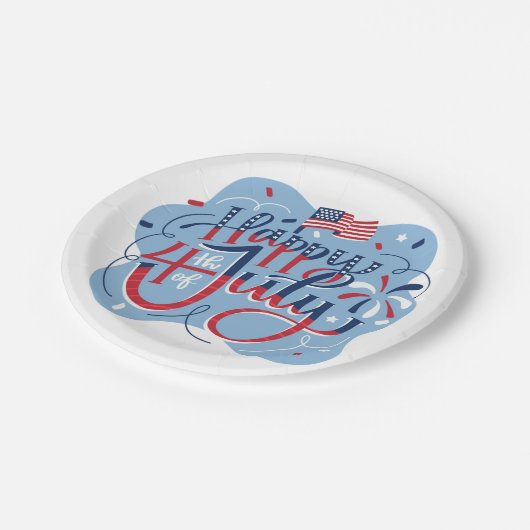 独立記念日7月4日紙プレート ペーパープレート (アングル)