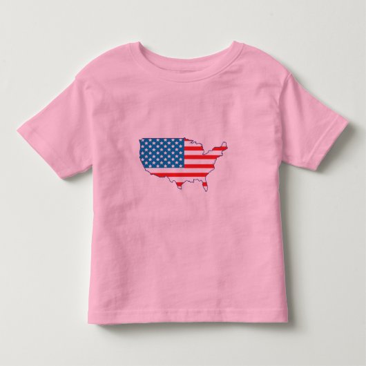 独立記念日7月4日- -米国の旗大陸 トドラーTシャツ (正面)