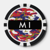 独立記念日 カモフラージュ 名前入り カスタマイズ ポーカーチップ (正面)