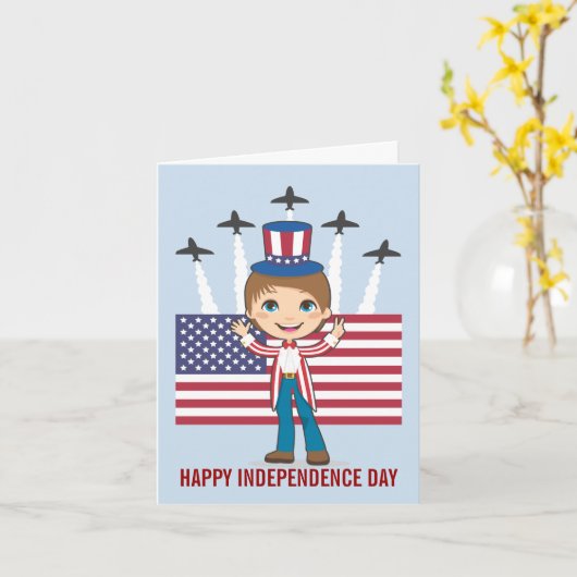 独立記念日 カード (黄色い花)