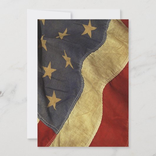 独立記念日 バーベキュー プールパーティ ヴィンテージ フラグ 招待状 (裏面)