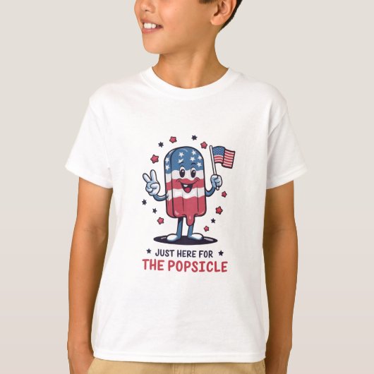 独立記念日 パトリオティック アイス棒が好きなだけ Tシャツ (正面)