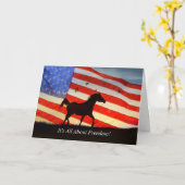 独立記念日 フリーダム アメリカ国旗 馬 カード (黄色い花)
