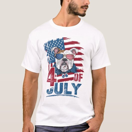 独立記念日 – ブルドッグ Tシャツ (正面)