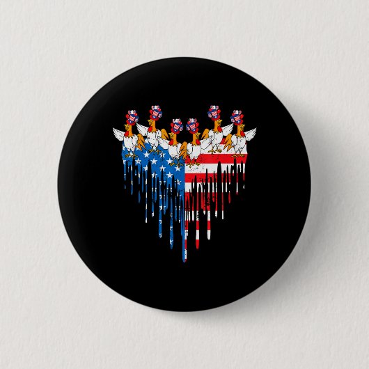独立記念日 プライド アメリカ国旗 缶バッジ (正面)