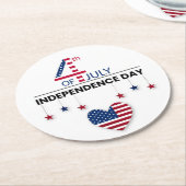 独立記念日 ラウンドペーパーコースター (アングル)