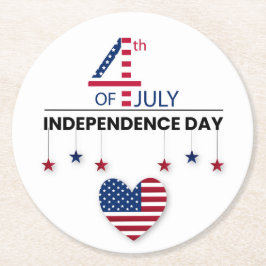 独立記念日 ラウンドペーパーコースター