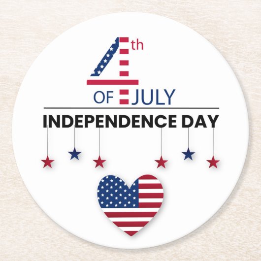 独立記念日 ラウンドペーパーコースター (正面)