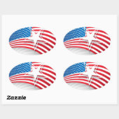 独立記念日 楕円形シール (シート)